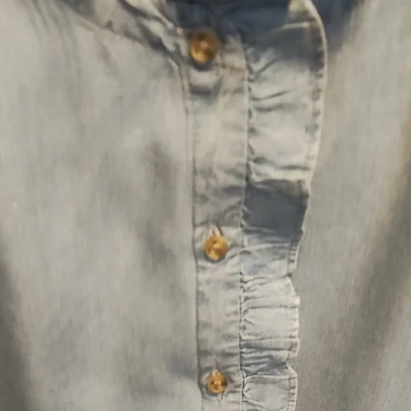 Simons Light Denim Ruffled Blouse - Picture 5 of 7